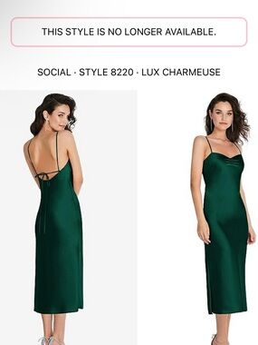 Lux Charmeuse Emerald Slip Dress - Social Style 8220
